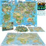 bopster 8-bit World Map Pixel Jigsaw Puzzle 1000pcs