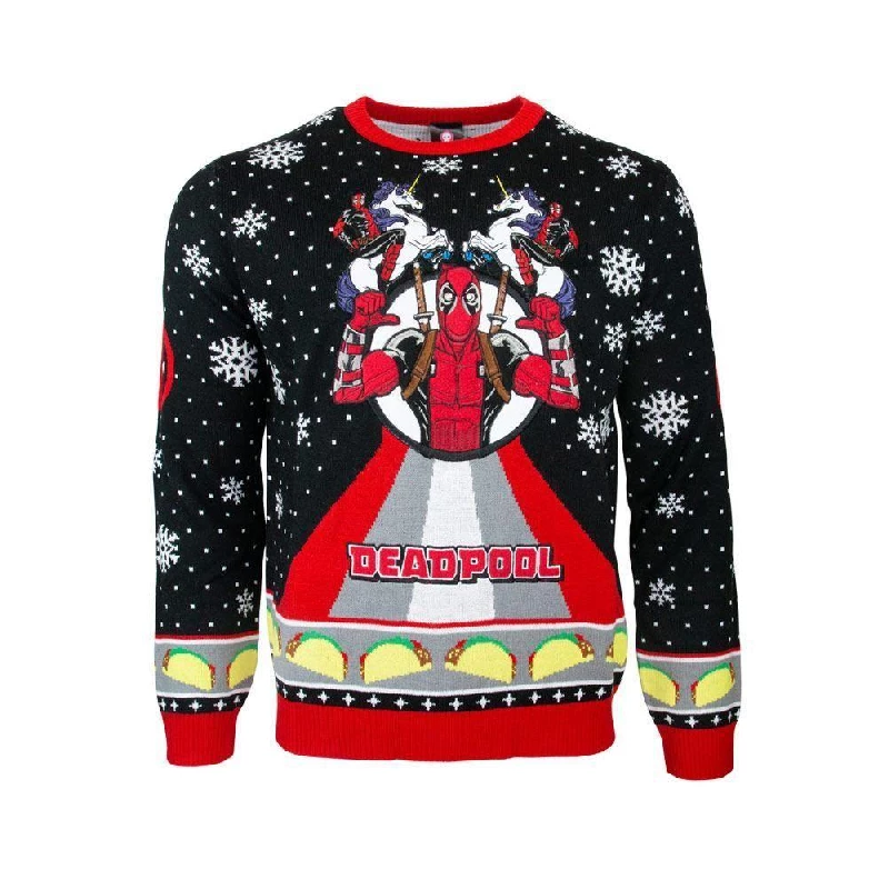 Official Deadpool Unicorn Christmas Jumpers for Men or Women – Ugly Novelty Gifts Xmas Jumper – Officially Licensed Marvel Knitted Sweater Design