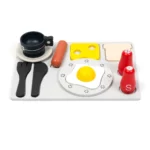 boppi® Wooden Toy Kitchen with 19 Piece Accessories Set - Grey