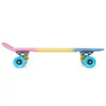 Land Surfer Cruiser Skateboard | Retro 22 Inch Skateboard for Kids & Adults | Penny Board with Carry Bag by Bopster | 3-Tone Pastel Board + Blue Wheels