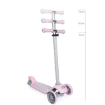 boppi 3-Wheel Kids Toddler Push Scooter | 2 Front Wheels, Ideal for Girls and Boys Aged 3 - 8 Years Old | Pink
