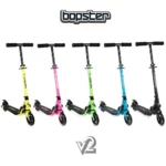 bopster 2 Wheeled Scooter Folding V2 In Line Racing Kick Sport Ride-On Neon Yellow