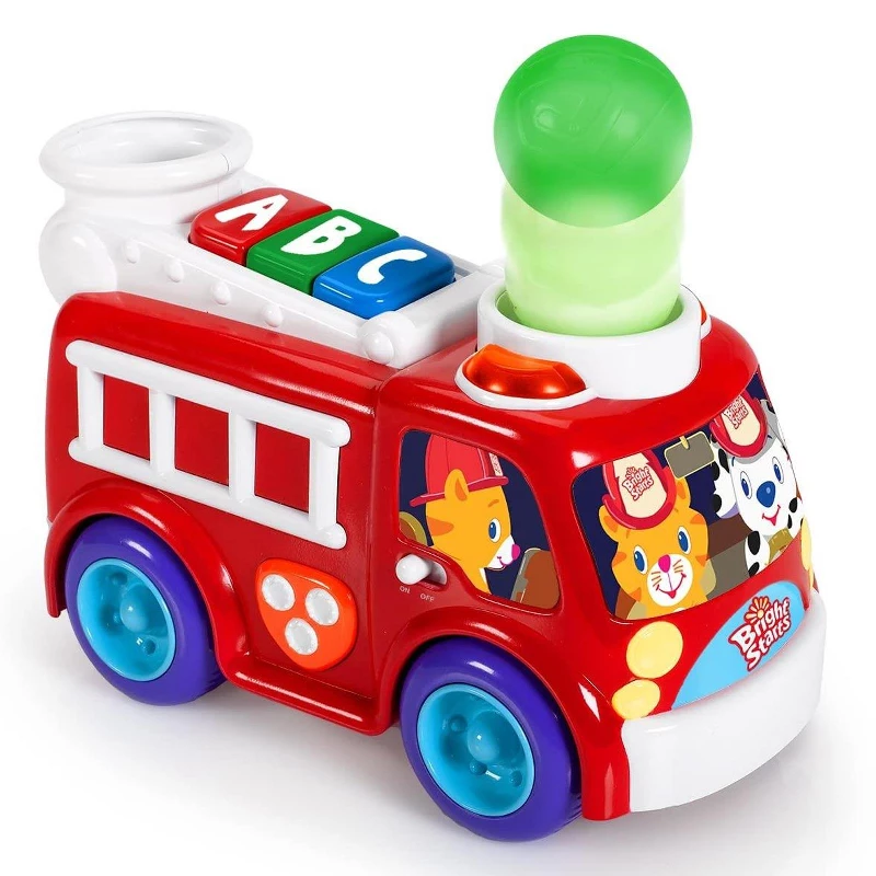 Bright Starts Having A Ball Roll and Pop Fire Truck (Red, 6 – 36 Months)