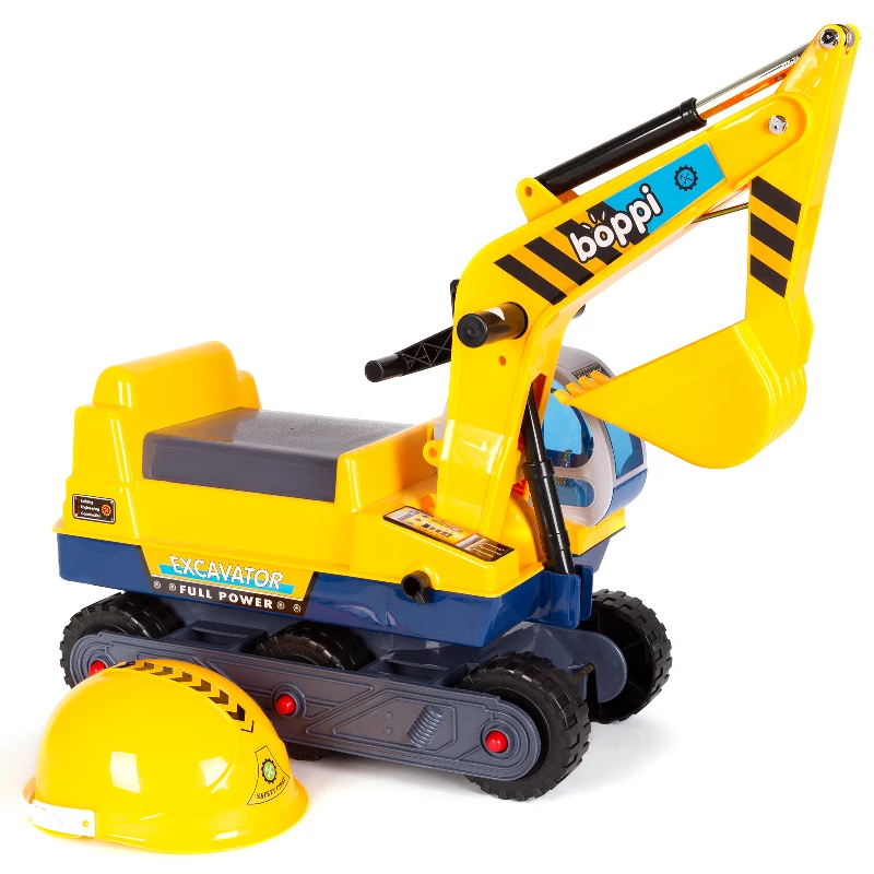 boppi Ride On Children’s Digger with Hard-Hat – Yellow