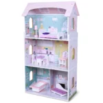 boppi Wooden Dolls House with 8 Furniture Play Accessories