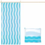 just be... Microfibre Wave Beach Travel Towel - Blue XX Large 200 x 90cm
