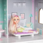 boppi Wooden Dolls House with 8 Furniture Play Accessories