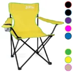 just be...…® Folding Camping Chair - Yellow with Green Trim