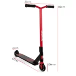 bopster Stunt Scooter Deck 360 Swivel Spin | Lightweight Freestyle Sport Scooters with 50cm Wide Bar | Ideal for Kids, Boys, & Girls Ages 8+ | Red