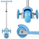 boppi 3-Wheel Kids Toddler Push Scooter | 2 Front Wheels, Ideal for Girls and Boys Aged 3 - 8 Years Old | Blue