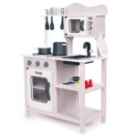 boppi® Wooden Toy Kitchen with 19 Piece Accessories Set - Grey