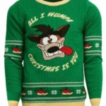 Crash Bandicoot - All I Wumpa Christmas Is You Unisex Christmas Jumper Small [video game]