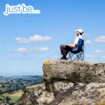 just be...…® Folding Camping Chair - Royal Blue with Dark Blue Trim