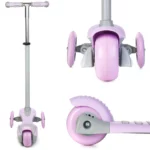 boppi 3-Wheel Kids Toddler Push Scooter | 2 Front Wheels, Ideal for Girls and Boys Aged 3 - 8 Years Old | Purple