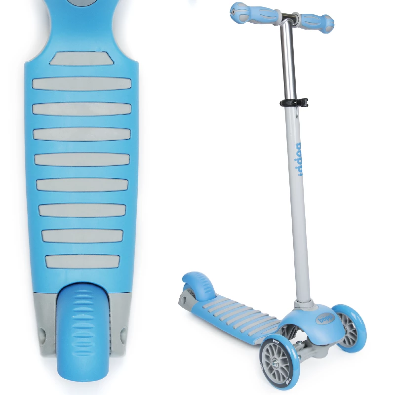 boppi 3-Wheel Kids Toddler Push Scooter | 2 Front Wheels, Ideal for Girls and Boys Aged 3 – 8 Years Old | Blue