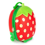 Boppi Tiny Trekker Kids Luggage Travel Suitcase Carry On Cabin Bag Holiday Pull Along Trolley Lightweight Wheeled Holdall 17 Litre Hand Case - Strawberry
