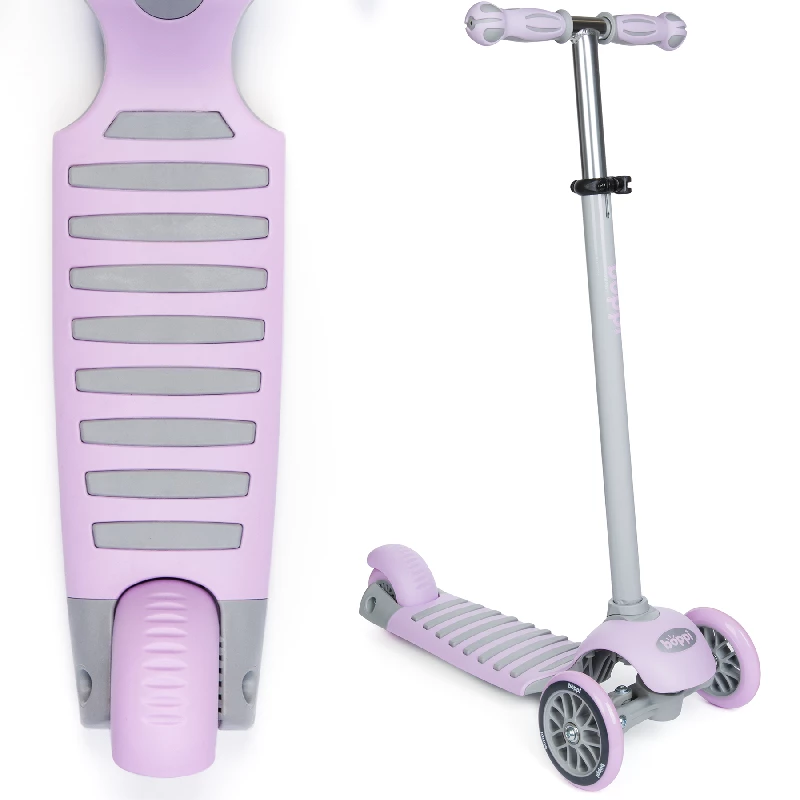 boppi 3-Wheel Kids Toddler Push Scooter | 2 Front Wheels, Ideal for Girls and Boys Aged 3 – 8 Years Old | Purple