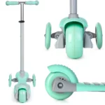 boppi 3-Wheel Kids Toddler Push Scooter | 2 Front Wheels, Ideal for Girls and Boys Aged 3 - 8 Years Old | Green