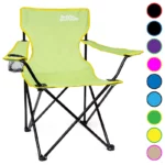 just be...…® Folding Camping Chair - Light Green with Yellow Trim