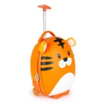Boppi Tiny Trekker Kids Luggage Travel Suitcase Carry On Cabin Bag Holiday Pull Along Trolley Lightweight Wheeled Holdall 17 Litre Hand Case - Tiger
