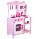 boppi® Wooden Toy Kitchen with 19 Piece Accessories Set - Pink