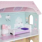 boppi Wooden Dolls House with 8 Furniture Play Accessories