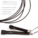 just be...… Skipping and Speed Adult Jump Rope for Fitness and Fat Burning Home Gym Park Workouts HIIT Sessions Boxing and Weight Loss Non-Slip Handle and a 275cm Adjustable Length Rope - Black
