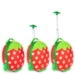 Boppi Tiny Trekker Kids Luggage Travel Suitcase Carry On Cabin Bag Holiday Pull Along Trolley Lightweight Wheeled Holdall 17 Litre Hand Case - Strawberry