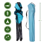 just be...…® Folding Camping Chair - Light Blue with Black Trim