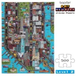 bopster 8-bit New York Pixel Jigsaw Puzzle 500 Pieces for Kids Teens and Adults 51 x 36cm Level 2