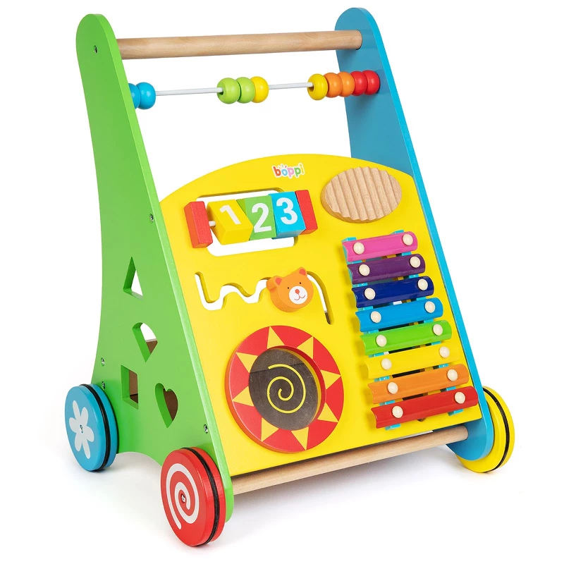 boppi Wooden Baby Toddler Walker with Shape Sorter and Activity Centre – Musical