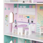boppi Wooden Dolls House with 8 Furniture Play Accessories