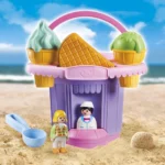Playmobil 9406 Sand Ice Cream Shop Sand Bucket with Sieve and Waffle Moulds