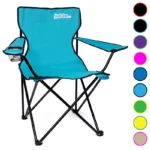 just be...…® Folding Camping Chair - Light Blue with Black Trim