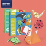 Mideer 60 Piece Kid’s Origami Paper Folding Junior Bumper Pack with Kami Paper Sculpture Instruction Booklet - Life Elements