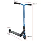 bopster Stunt Scooter Deck 360 Swivel Spin | Lightweight Freestyle Sport Scooters with 50cm Wide Bar | Ideal for Kids, Boys, & Girls Ages 8+ | Blue