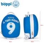 boppi Tiny Trekker Kids Cabin Suitcase - Personalised Football Shaped Kids Carry On Suitcase with Letter Stickers Set - Children's Luggage with Wheels Holdall Small Cabin Bag | Italy