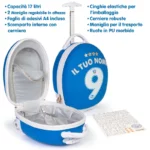 boppi Tiny Trekker Kids Cabin Suitcase - Personalised Football Shaped Kids Carry On Suitcase with Letter Stickers Set - Children's Luggage with Wheels Holdall Small Cabin Bag | Italy