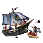PLAYMOBIL 70412 Pirates Small Floating Pirate Ship with Raft