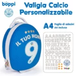 boppi Tiny Trekker Kids Cabin Suitcase - Personalised Football Shaped Kids Carry On Suitcase with Letter Stickers Set - Children's Luggage with Wheels Holdall Small Cabin Bag | Italy