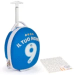 boppi Tiny Trekker Kids Cabin Suitcase - Personalised Football Shaped Kids Carry On Suitcase with Letter Stickers Set - Children's Luggage with Wheels Holdall Small Cabin Bag | Italy