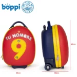 boppi Tiny Trekker Kids Cabin Suitcase - Personalised Football Shaped Kids Carry On Suitcase with Letter Stickers Set - Children's Luggage with Wheels Holdall Small Cabin Bag | Spain