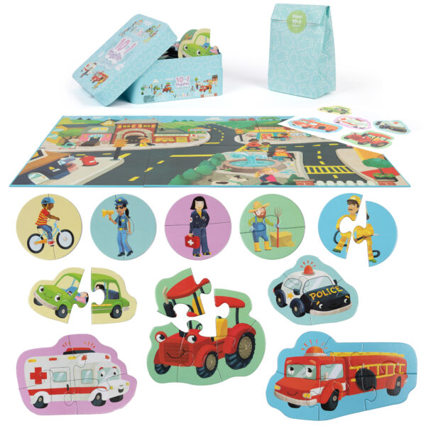 boppi 10 in 1 Toddler Jigsaw Puzzle - Vehicles