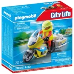 PLAYMOBIL 71205 City Life Emergency Motorcycle with Flashing Lights