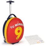 boppi Tiny Trekker Kids Cabin Suitcase - Personalised Football Shaped Kids Carry On Suitcase with Letter Stickers Set - Children's Luggage with Wheels Holdall Small Cabin Bag | Spain