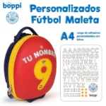 boppi Tiny Trekker Kids Cabin Suitcase - Personalised Football Shaped Kids Carry On Suitcase with Letter Stickers Set - Children's Luggage with Wheels Holdall Small Cabin Bag | Spain