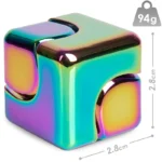 bopster Fidget Cube Spinner - Multicoloured Metallic