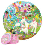 boppi Unicorn Round Jigsaw Puzzle with 100% Recycled Card Magical Fairy's Enchanting Scenes 150 Pieces for Children 5 6 7 8 Years 58cm Diameter