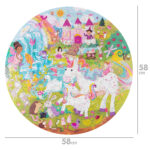 boppi Unicorn Round Jigsaw Puzzle with 100% Recycled Card Magical Fairy's Enchanting Scenes 150 Pieces for Children 5 6 7 8 Years 58cm Diameter