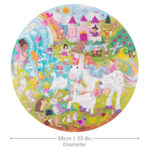boppi Unicorn Round Jigsaw Puzzle with 100% Recycled Card Magical Fairy's Enchanting Scenes 150 Pieces for Children 5 6 7 8 Years 58cm Diameter